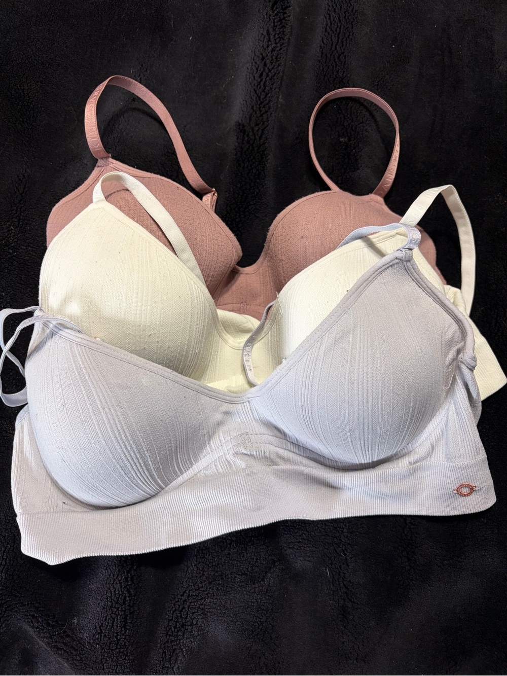 Comfort Seamless Bra Pack — Pink, Ivory & Light Lavender size 38c